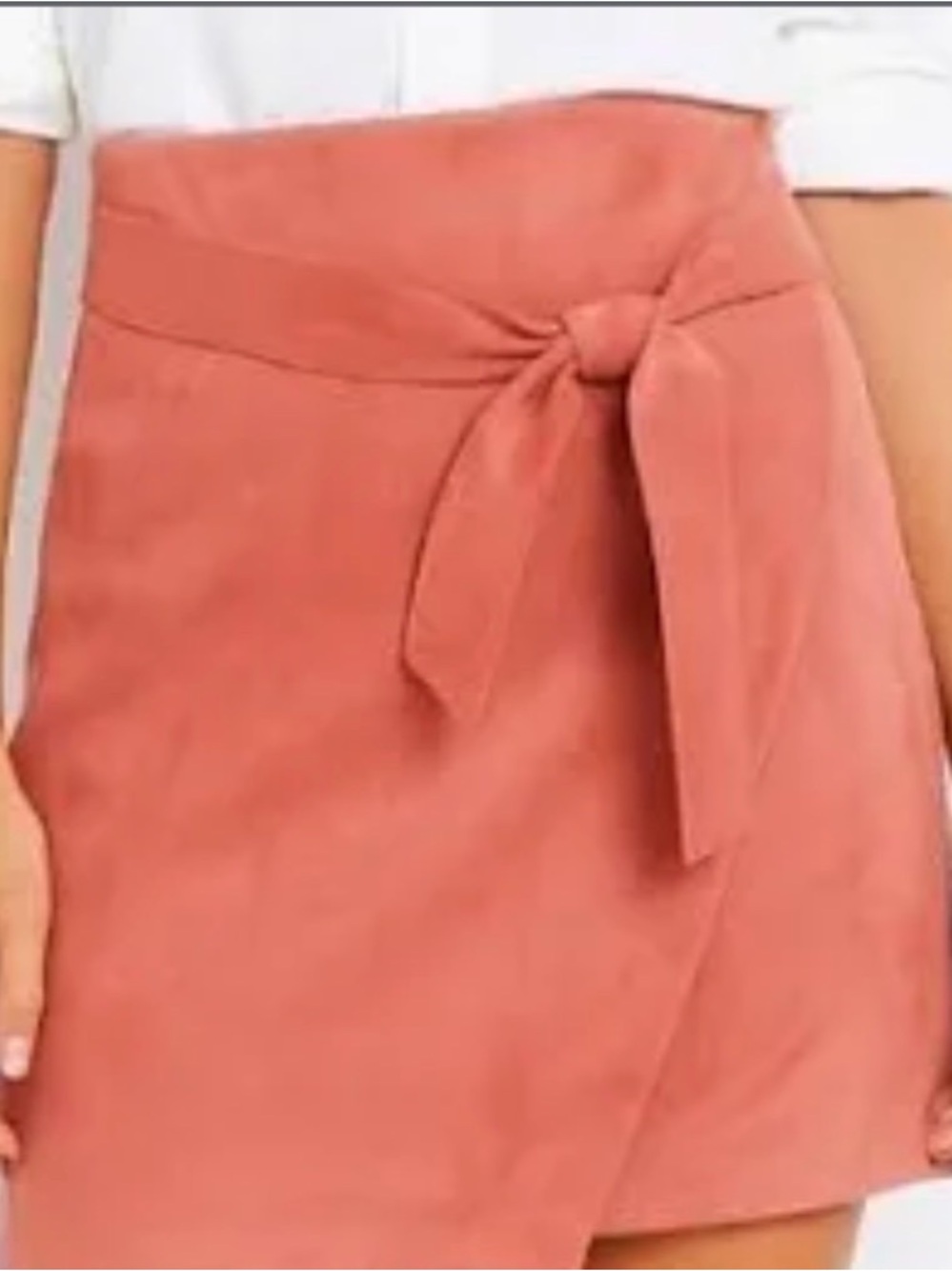 LOFT Rust-Tone Mini Skirt with Waist Tie